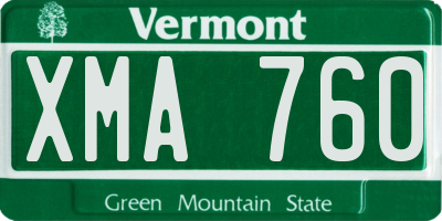 VT license plate XMA760