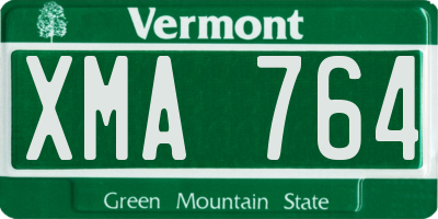 VT license plate XMA764