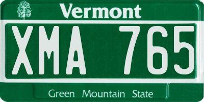 VT license plate XMA765