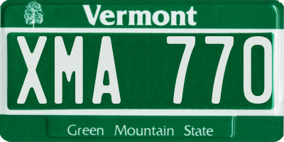 VT license plate XMA770