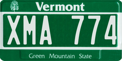VT license plate XMA774