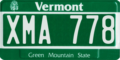VT license plate XMA778