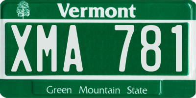 VT license plate XMA781