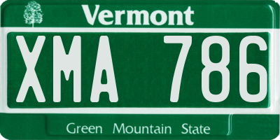 VT license plate XMA786