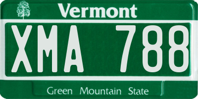VT license plate XMA788