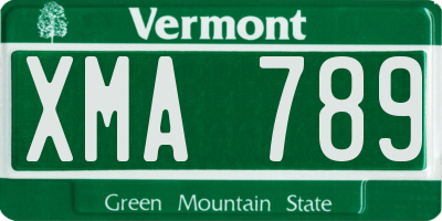 VT license plate XMA789