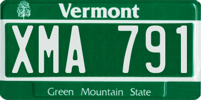 VT license plate XMA791