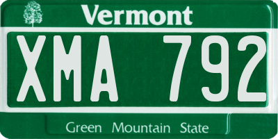 VT license plate XMA792