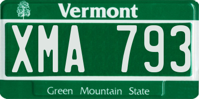 VT license plate XMA793