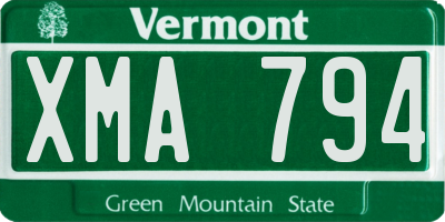 VT license plate XMA794
