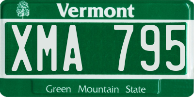 VT license plate XMA795
