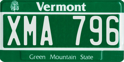 VT license plate XMA796