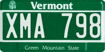 VT license plate XMA798