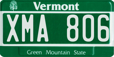 VT license plate XMA806