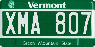 VT license plate XMA807