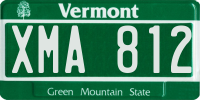 VT license plate XMA812