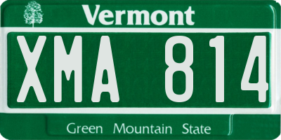 VT license plate XMA814