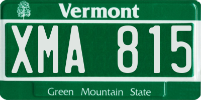 VT license plate XMA815