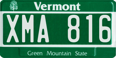 VT license plate XMA816
