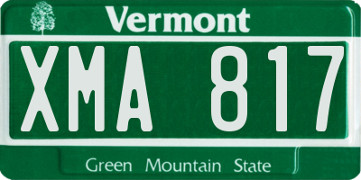 VT license plate XMA817
