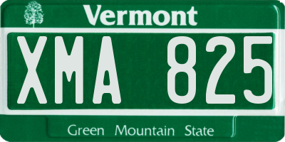 VT license plate XMA825