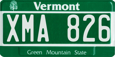 VT license plate XMA826