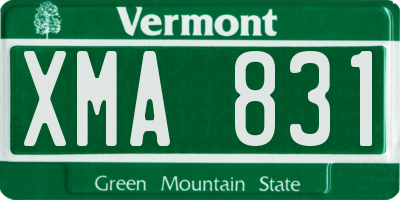 VT license plate XMA831