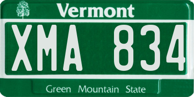 VT license plate XMA834