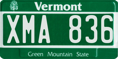 VT license plate XMA836