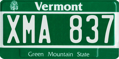 VT license plate XMA837