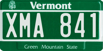 VT license plate XMA841