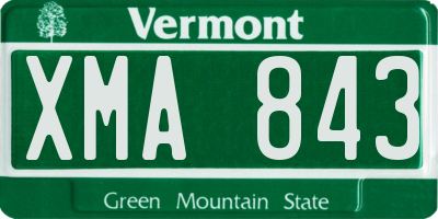 VT license plate XMA843