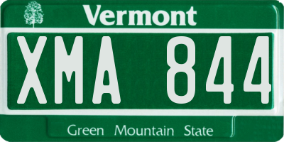 VT license plate XMA844