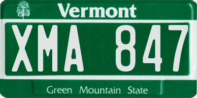 VT license plate XMA847
