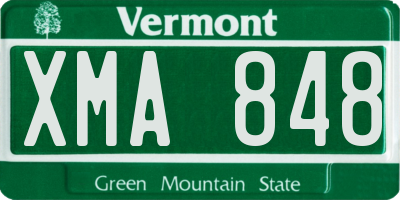 VT license plate XMA848