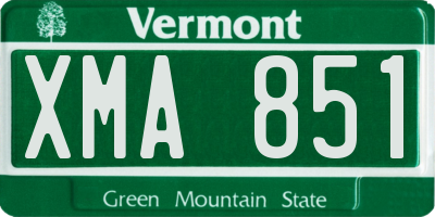 VT license plate XMA851