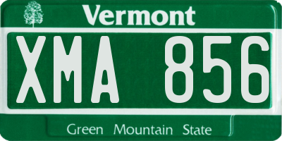 VT license plate XMA856