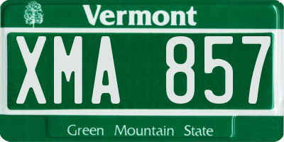 VT license plate XMA857
