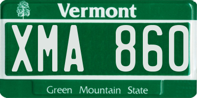 VT license plate XMA860