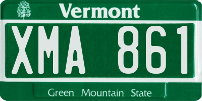 VT license plate XMA861