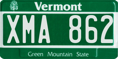 VT license plate XMA862