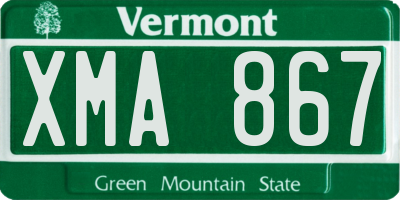 VT license plate XMA867