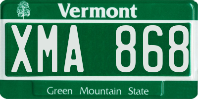 VT license plate XMA868