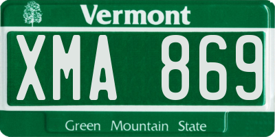 VT license plate XMA869