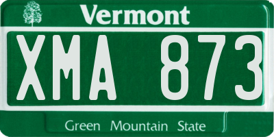 VT license plate XMA873