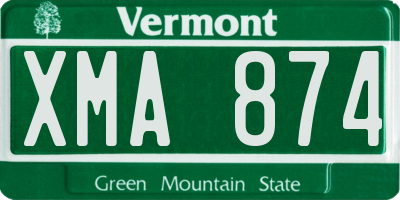 VT license plate XMA874