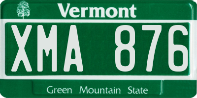 VT license plate XMA876