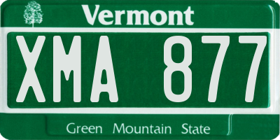 VT license plate XMA877
