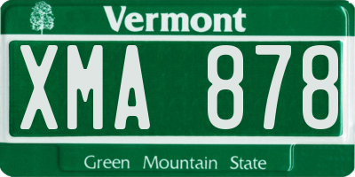 VT license plate XMA878