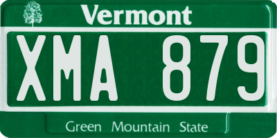 VT license plate XMA879